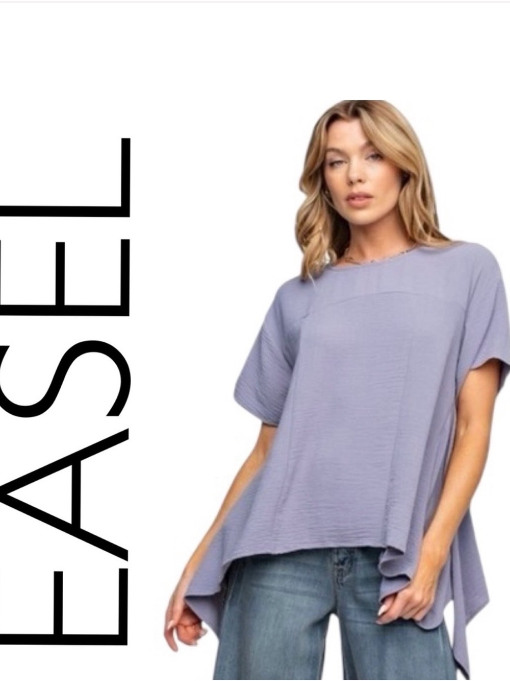 easel Lavender NWT Relaxed Tunic Top